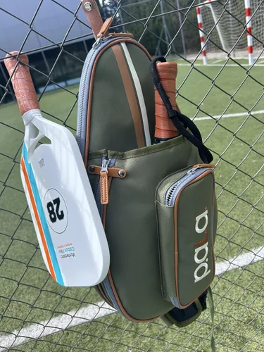 Vista 9 de Juego de raquetas de pádel con bolsa, incluye raqueta de pádel de alto rendimiento y bolsa elegante, ideal para principiantes y jugadores avanzados