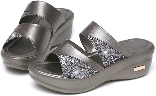 Vista 2 de Low Wedge Sandals for Women Dressy Summer Women Shoes Size 12 Wide Width Sandals Wedges Off White Wedge Sandals for Women Low Heel Womens Orthopedic