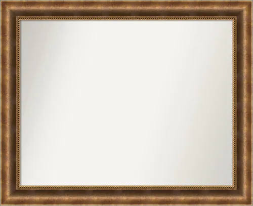 Vista 295 de Amanti Art Espejo de pared personalizado no biselado (25 x 25 pulgadas), marco de bronce acentuado, varios tamaños personalizados, espejo de baño