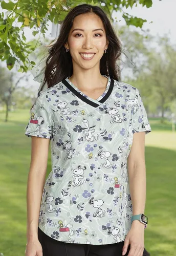 Vista 7 de Tooniforms Regalos de enfermera Mujer Scrubs Top Shaped V-Cuello Print TF769