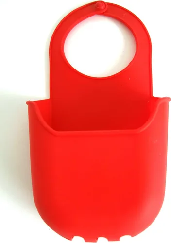 Vista 5 de Soporte de silicona para lavar platos Esponja para fregadero Fregadero Colgador superior Fregadero Soporte de cocina (naranja)