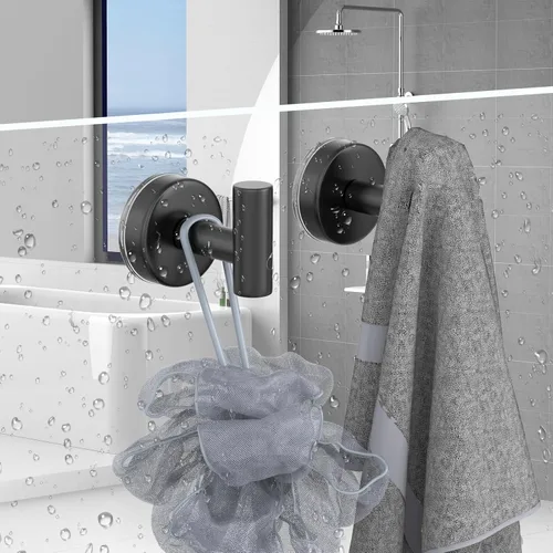Vista 2 de Ganchos de ventosa para ducha, ganchos de toalla de acero inoxidable para pared de baño, puerta de cristal, cocina, espejo, azulejos, ganchos