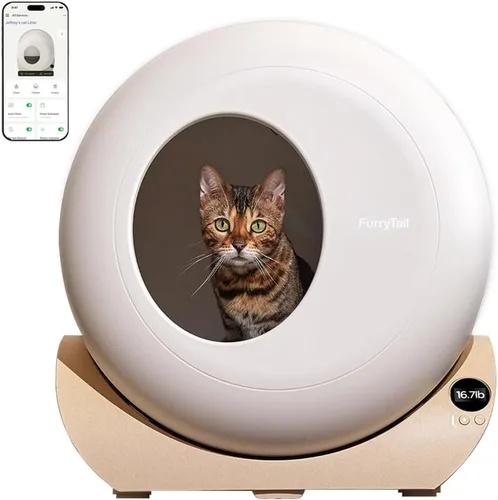 Vista 12 de Furrytail Caja de arena automática autolimpiante con 120 bolsas de basura, control avanzado de olores y fugas, gran capacidad para hogares de varios