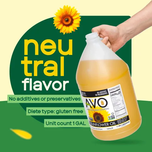 Vista 8 de Aceite de girasol alto en oleico AVO, 1 galón, sin OMG, sabor neutro