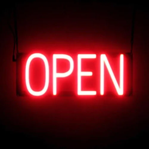 Vista 47 de SpellBrite Letrero LED Neon OPEN para negocios - Azul, 17" x 6