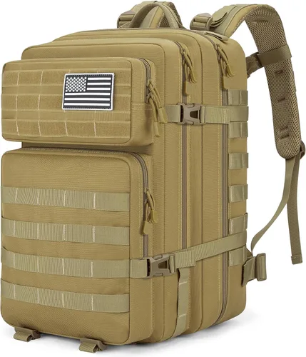Vista 10 de Mochila Táctica 45L, Mochila Militar del Ejército, Resistente al Agua, Paquete MOLLE, Mochila de 3 Días de Emergencia Grande para Hombres y Mujeres