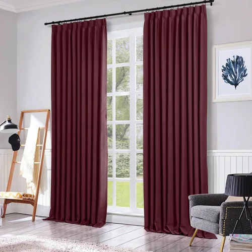 Vista 12 de ChadMade Cortina opaca plisada pesada de 45 pulgadas de largo, 27 pulgadas de ancho x 45 pulgadas de largo, para ventanas pequeñas, color beige