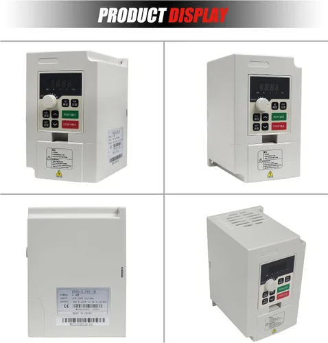 Vista 2 de Inversor VFD de 2.2KW 220V 11A 3HP Unidad de frecuencia variable 2200W husillo Control del motor Convertidor VSD 0-1000Hz con cable de extensión