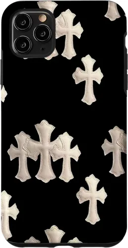 Vista 13 de Funda en blanco y negro con cruces para iPhone 17