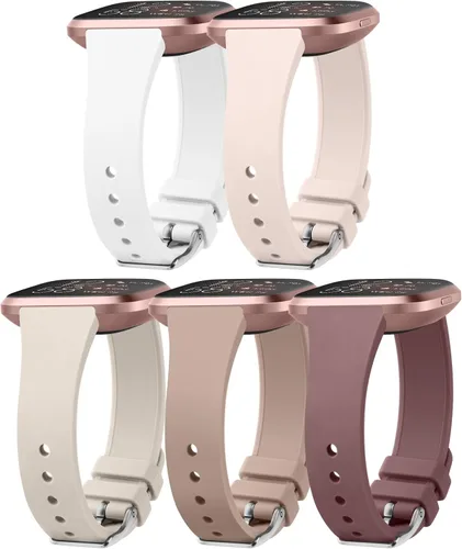 Vista 8 de Correas delgadas para Fitbit Versa 2 bandas mujeres hombres, correa de reloj impermeable de silicona suave de repuesto para reloj inteligente Fitbit