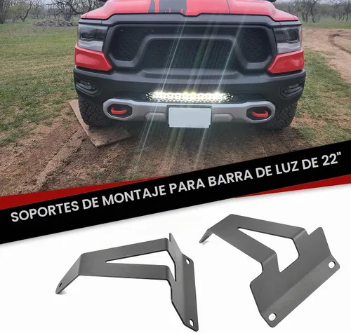 Vista 5 de WSays - Soportes de montaje de barra de luz para parachoques inferior oculto delantero de 22 pulgadas, compatibles con Dodge RAM 1500 2WD/4WD