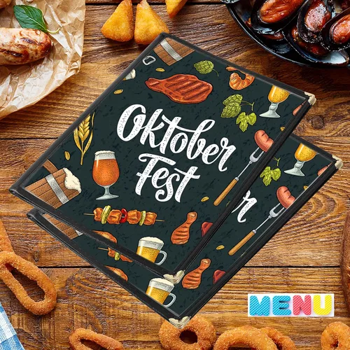 Vista 6 de 2 piezas de fundas de menú de 8.5 x 11 pulgadas, soporte para menú de restaurante, 4 páginas, 8 vistas, funda transparente de menú, se adapta a
