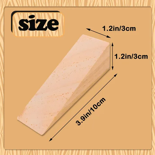 Vista 5 de Tope de puerta de madera antideslizante, cuñas de madera para la parte inferior de la puerta, cuña triangular de madera para el hogar, dormitorio