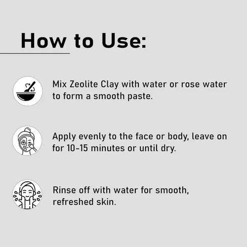 Vista 3 de minature Polvo de arcilla de zeolita 227 g (8 oz) Absorbe el exceso de aceite Mascarillas faciales, exfoliantes y limpiadores corporales