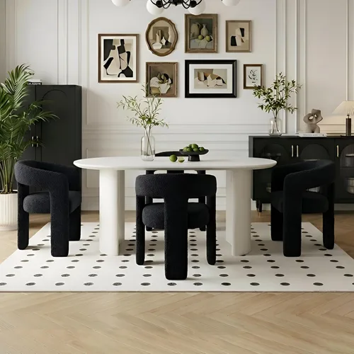 Vista 21 de Silla de Comedor Moderna de Chenille Tipo Barril Tapizada en Tela para Comedor con Brazo, Cómoda Silla Auxiliar de Acento para Cocina/Sala