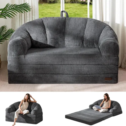 Vista 16 de MAXYOYO Sofá cama plegable con respaldo, sofá plegable sin hueso con asa