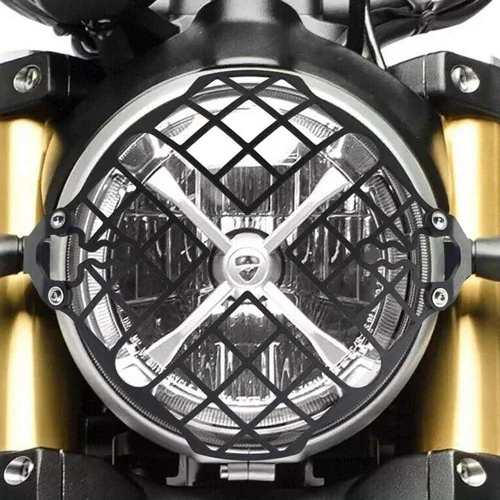 Vista 3 de Parrilla de faros delanteros de motocicleta para Ducati Scrambler, protector de faro delantero, protector de parrilla para Scrambler 800 400