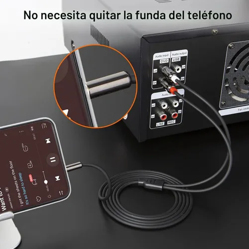 Vista 3 de Cablecreation Cable de audio RCA macho a cable macho de 3,5mm bifurcador en Y diseño para audio estéreo RCA, color negro, Negro