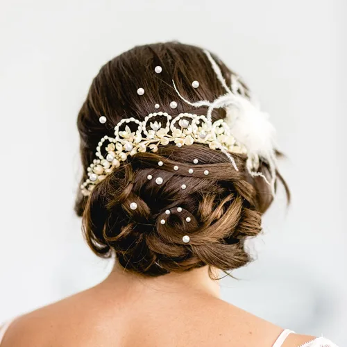 Vista 4 de 5600 calcomanías de perlas, calcomanías autoadhesivas de perlas de color beige, perlas de parte trasera plana, gemas de perlas de imitación