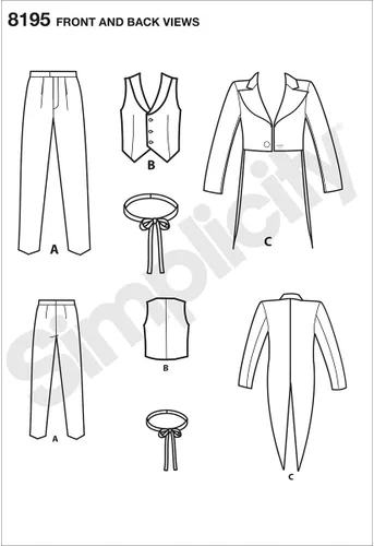 Vista 3 de Simplicity 8195 DC Comics Joker - Patrón de costura para disfraz de Halloween y cosplay, tallas 46-52