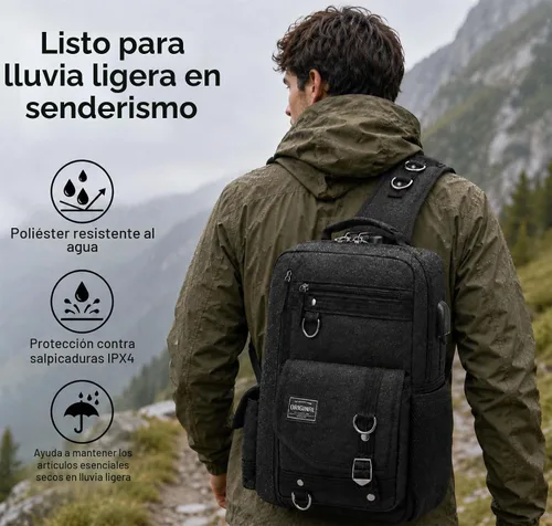 Vista 9 de Leaper Bolso bandolera resistente al agua para senderismo: 98% seco 10min 98% de sequedad del dispositivo después de 10 minutos de lluvia ligera