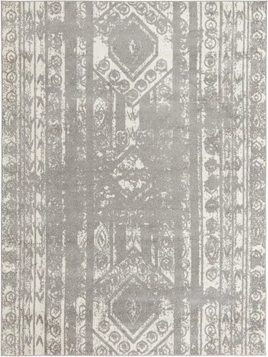 Vista 59 de Unique Loom Lennon Collection - Alfombra de área Zal (2 pies x 3 pies 1 pulgada, rectangular, gris y marfil)