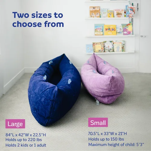 Vista 2 de Air-Lite - Canoa acogedora – Silla sensorial inflable para necesidades sensoriales – Canoa de compresión para niños a partir de 3 años – Muebles Azul