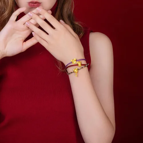 Vista 2 de ZHOU LIU FU Pulseras con dije, pulsera de acero inoxidable para mujeres, niñas, hombres, novios, parejas, rojo, negro, azul, morado, fucsia