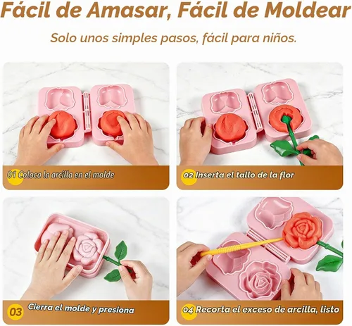 Vista 4 de Yositochuan Juego de masa de flores para niños de 3, 4, 5, 6, 7, 8