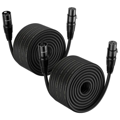 Vista 18 de Cable XLR de 1.5 pies, 6 unidades, cables de micrófono, cable de altavoz de micrófono equilibrado de alta calidad con cable XLR macho a hembra DMX