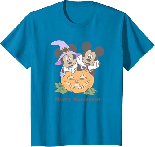 Vista 39 de Disney Mickey and Friends Halloween Pumpkin Mickey & Minnie Camiseta Blanco