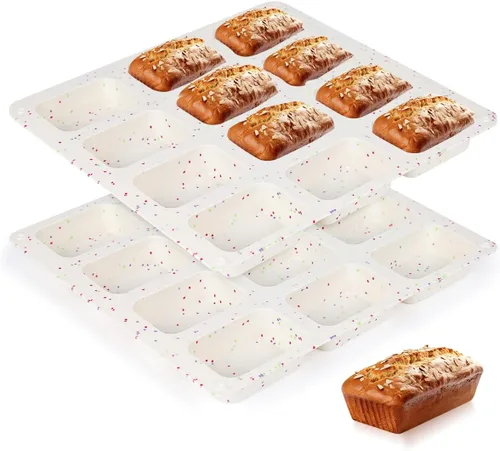 Vista 9 de CAKETIME - Mini molde para pan, mini moldes de silicona para pan, 12 tazas para hornear mini pan, brownie, pan de maíz, tarta de queso, jabón