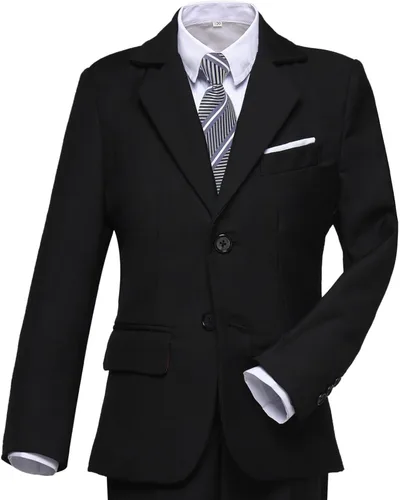 Vista 3 de Trajes de esmoquin para niños, conjunto de traje de boda formal para niño pequeño