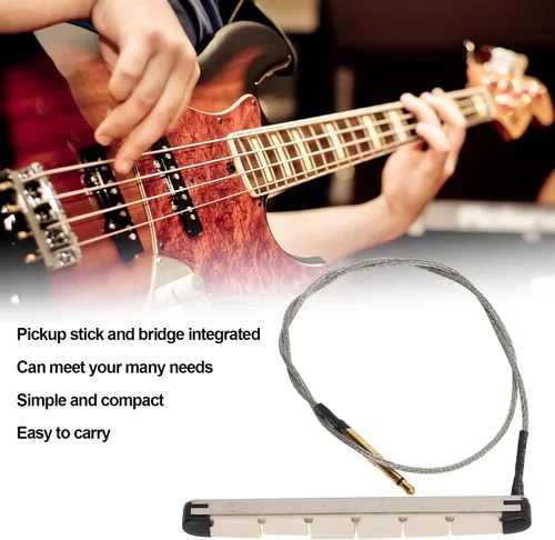 Vista 6 de Pastilla piezoeléctrica de bajo acústico de 6 cuerdas, longitud de silla