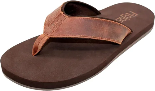 Vista 10 de Flojos Cole Genuine Leather Perforated Strap Mens Sandal Negro