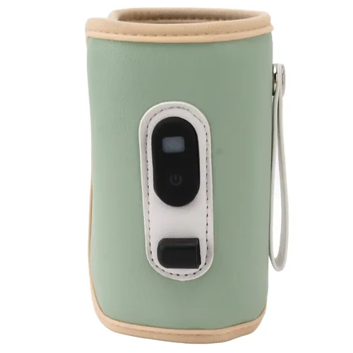 Vista 5 de Calentador de biberones USB, portátil, 5 velocidades, ajustable, para leche materna (verde)