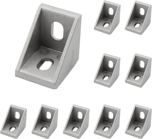 Vista 15 de Paquete de 10 soportes de esquina de perfil de aluminio, cierre de junta de ángulo recto en forma de L, conector para perfil de extrusión