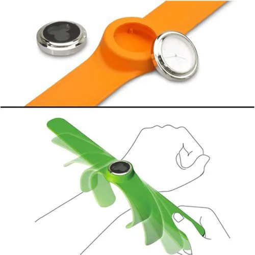 Vista 5 de HSW Slap on Watch - Reloj de pulsera de silicona con números de cuarzo, correa deportiva para niños, niñas, mujeres, hombres, unisex, a presión
