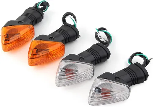Vista 3 de FSFY - 1 par de luces indicadoras de señal de giro trasera de motocicleta, lente blanca para Kawasaki Ninja ZX-6R ZX-6RR 600 636 Z750S KLE 500/650