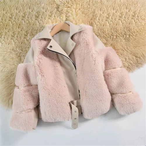 Vista 2 de TBUIALL Chaqueta de manga larga para niñas pequeñas, para otoño, invierno, forro polar con cremallera, chaquetas de lana cálidas para niños pequeños