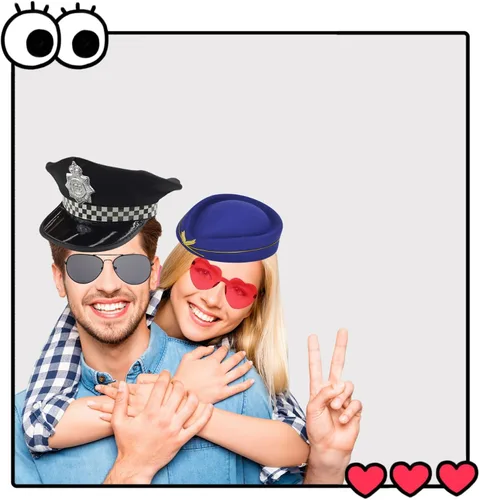 Vista 3 de Juego de 21 piezas de accesorios divertidos para cabina de fotos para adultos, varios disfraces, sombreros, gafas de sol divertidas, kits de cabina
