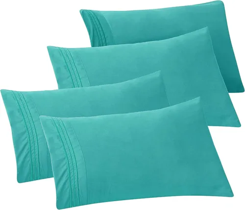 Vista 45 de Elegant Comfort Fundas de almohada sólidas de microfibra de alta calidad hotelera, tejido suave, resistente a las arrugas y a las manchas, fácil