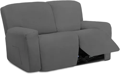 Vista 68 de Easy-Going - Funda elástica de microfibra para sofá reclinable seccional, suave vellón ajustable a tu sofá de 2 cuerpos, lavable, protector