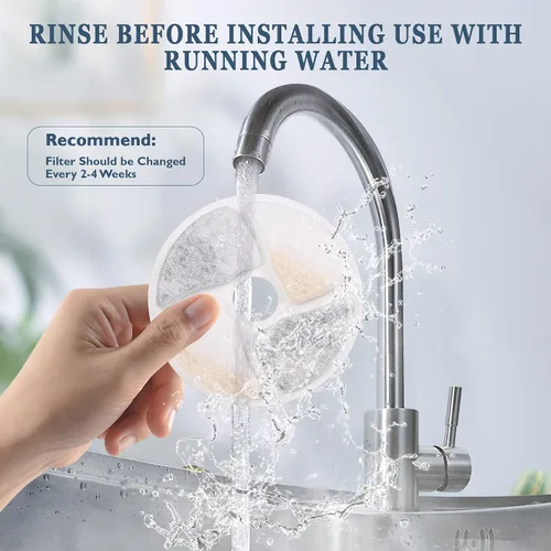 Vista 5 de Filtros de repuesto para fuente de agua para gatos, juego de 4 filtros adecuados para fuente de agua automática ZALBYUY inalámbrica, funciona