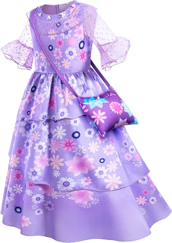 Vista 4 de Disfraz de princesa para niñas, cumpleaños, fiesta de Halloween, vestido con accesorios