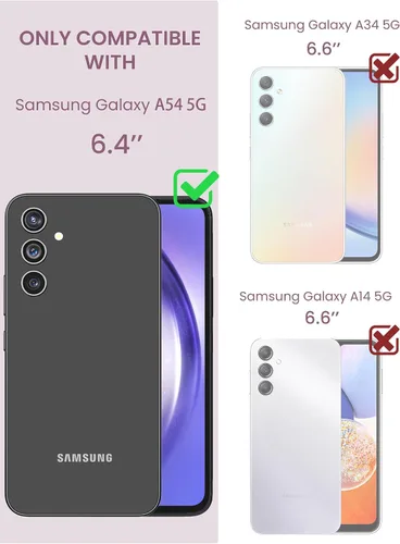 Vista 2 de Funda de teléfono con flores transparentes para Samsung Galaxy A54 Golden Shield Flower Series-Púrpura claro