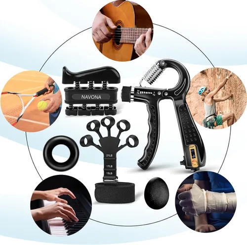 Vista 7 de 5/10 PCS Grip Strength Trainer Kit, Hand Gripper Strengthener, Finger Exerciser