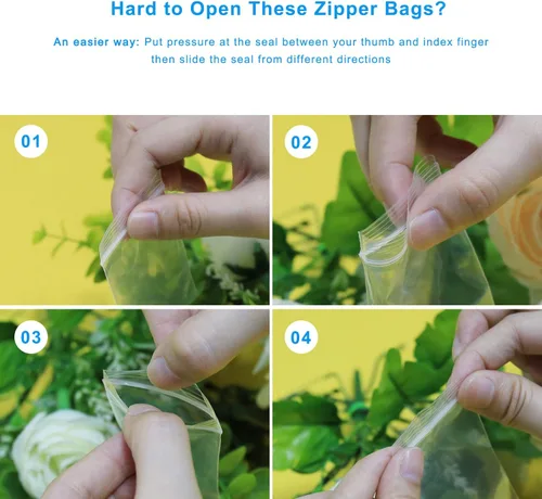 Vista 6 de Edvision Bolsas de plástico de 3 x 5 pulgadas, 200 bolsas de polietileno transparentes con cierre resellable de 2 mil para suministros de joyería