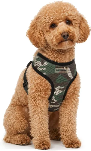 Vista 43 de Arnés para perro Parisian Pet - Arnés de libertad ajustable - Chaleco para perro de camuflaje verde - Arnés para perro de 100% tela de malla