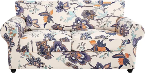 Vista 61 de SearchI Funda elástica para sofá, funda para sillón de 2 piezas con funda de cojín separada para silla, protector de muebles lavable para sala
